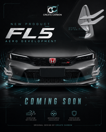 CREATE CARBON Dry Carbon Fiber Front Canard Set for Honda Civic Type R FL5 2023+|Pre-Order