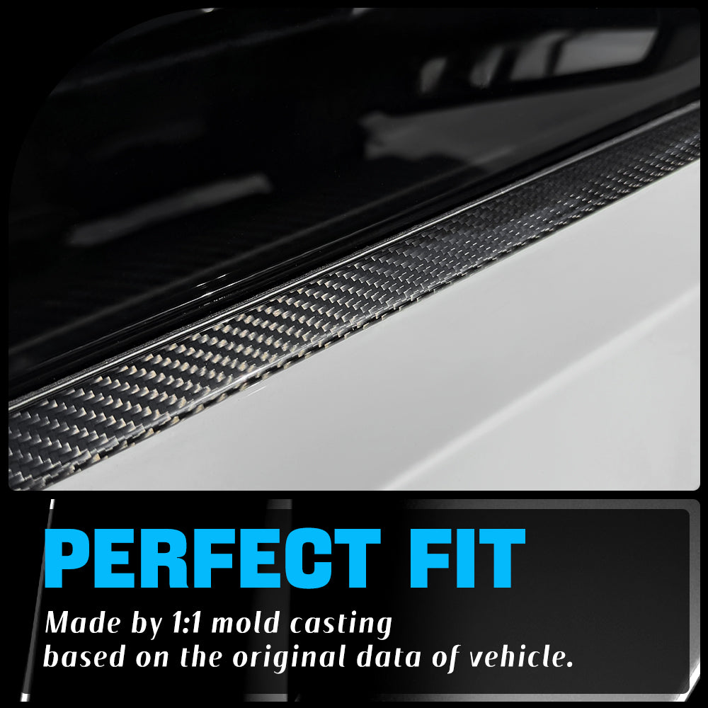 4pcs Dry Carbon Fiber Window Molding Trim Covers For Tesla Cybertruck 2024+
