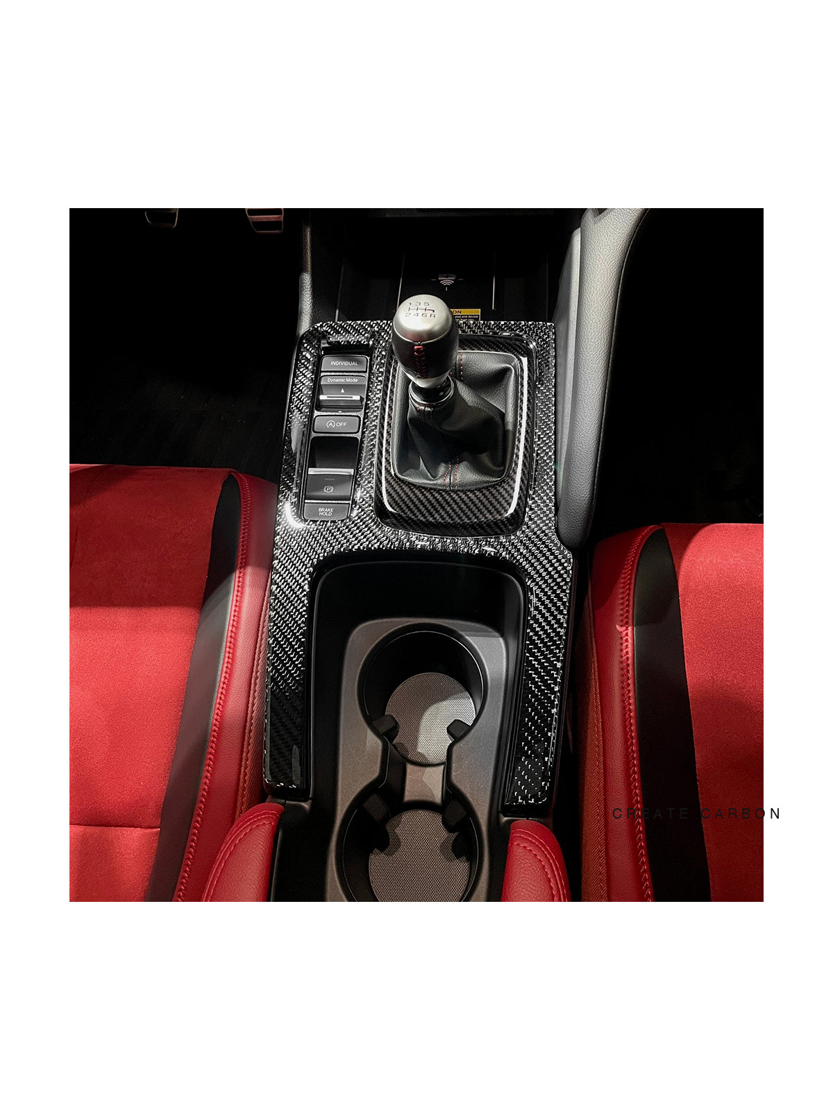 Matte dry carbon fiber center console panel trim for Acura Integra Type S DE5