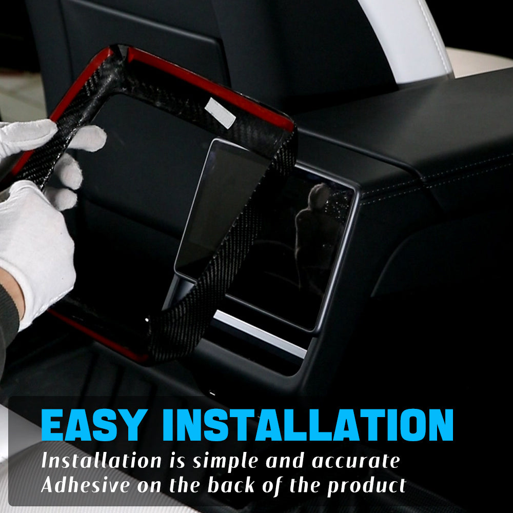 Create Carbon Carbon Fiber Rear Screen Frame Trim for Tesla Model 3 (2024+) & Model Y (2025+) | Highland & Juniper
