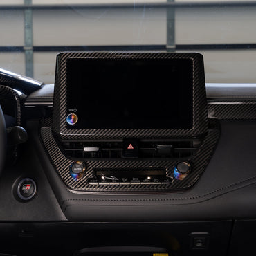 GR Corolla carbon fiber screen frame trim