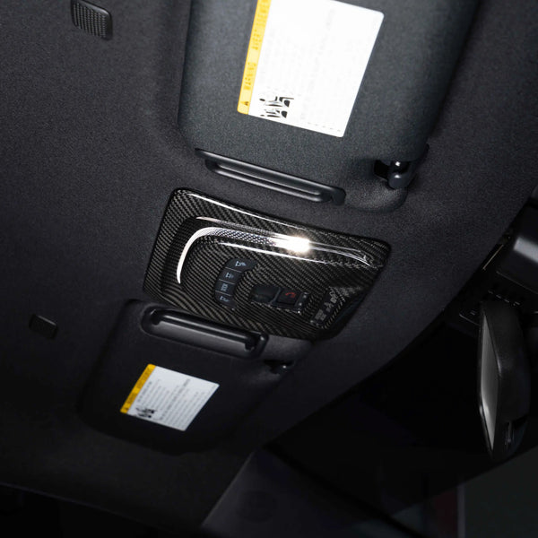 Real dry carbon fiber reading light trim for Toyota GR Corolla