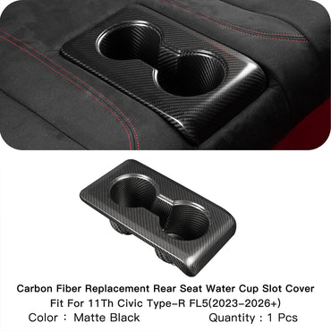 Create Carbon Dry Carbon Fiber Rear Cup Holder Replacement for HONDA CIVIC Type R FL5