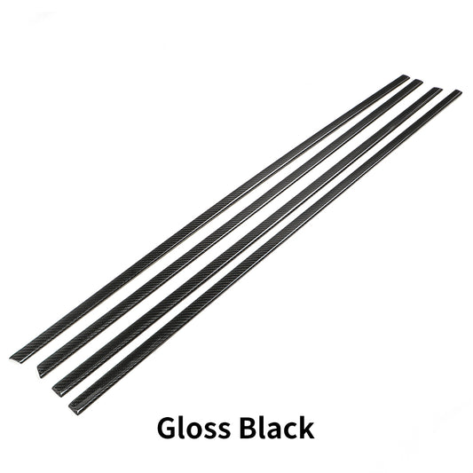4pcs Dry Carbon Fiber Window Molding Trim Covers For Tesla Cybertruck 2024+