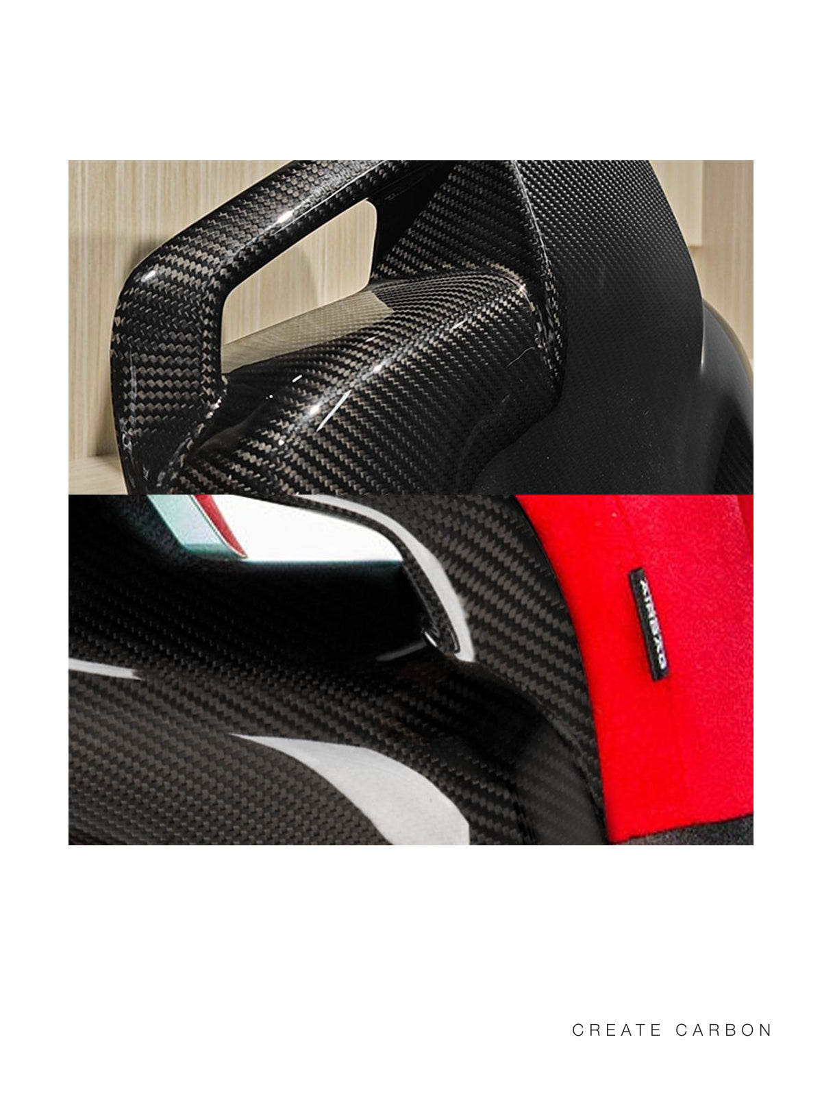 CREATECARBON dry carbon fiber front seat back covers for 2017–2021 Honda Civic Type R FK8 – detail view 6