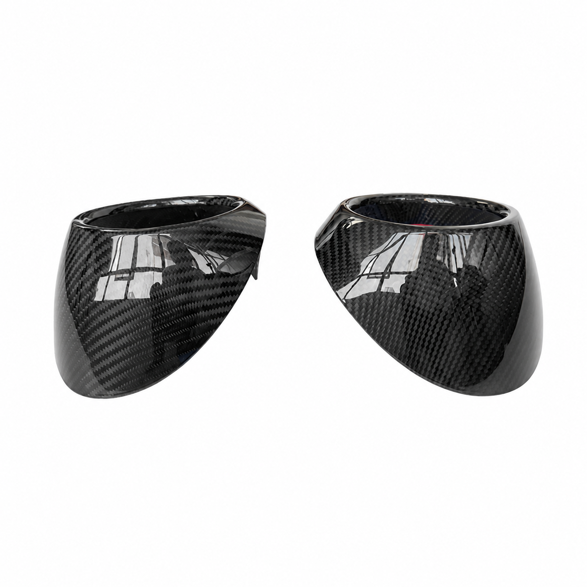 Square product image of glossy dry carbon air conditioning vent covers for 2022+ Toyota GR86 and Subaru BRZ