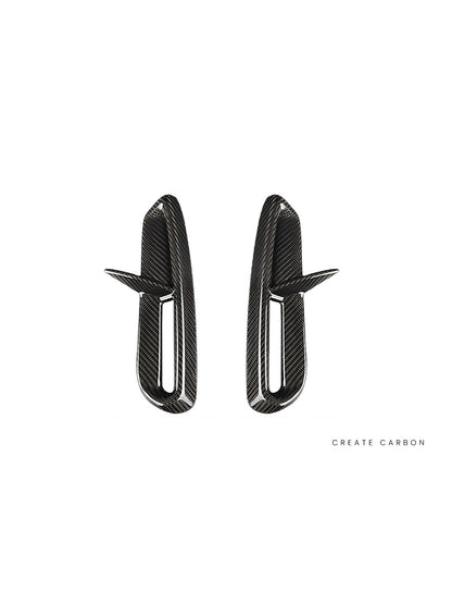 Rear Bumper Diffuser Spoilers, 2-Piece Set for Honda Civic Type R FL5 in dry carbon fiber