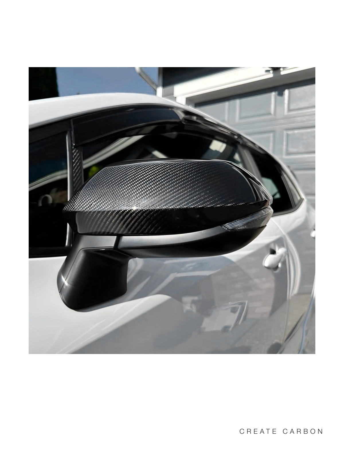 Toyota Corolla and GR Corolla dry carbon side mirror covers detail view
