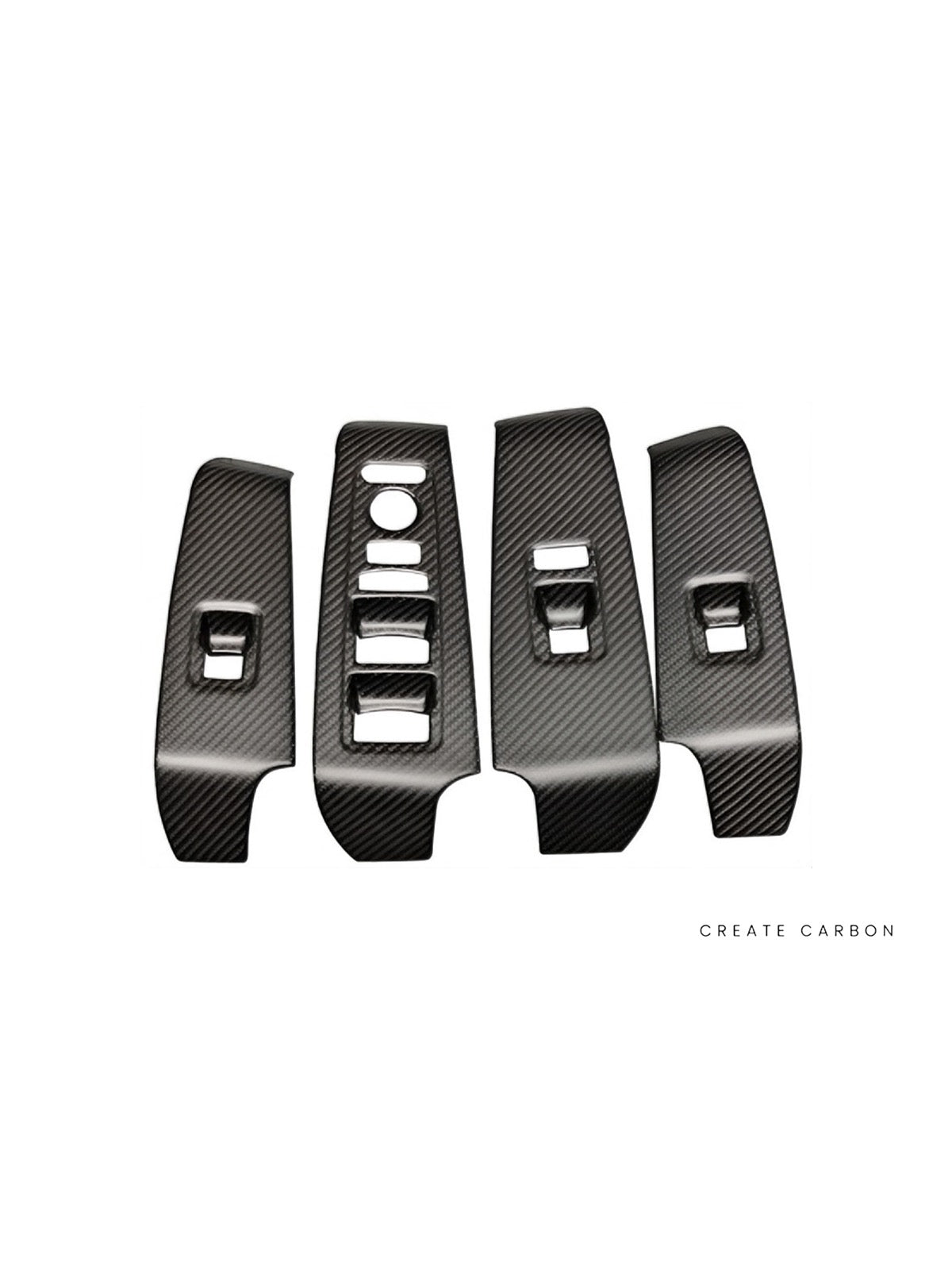 Window Switch Panel Covers, 4-Piece Set for Honda Civic Type R FL5 in dry carbon fiber