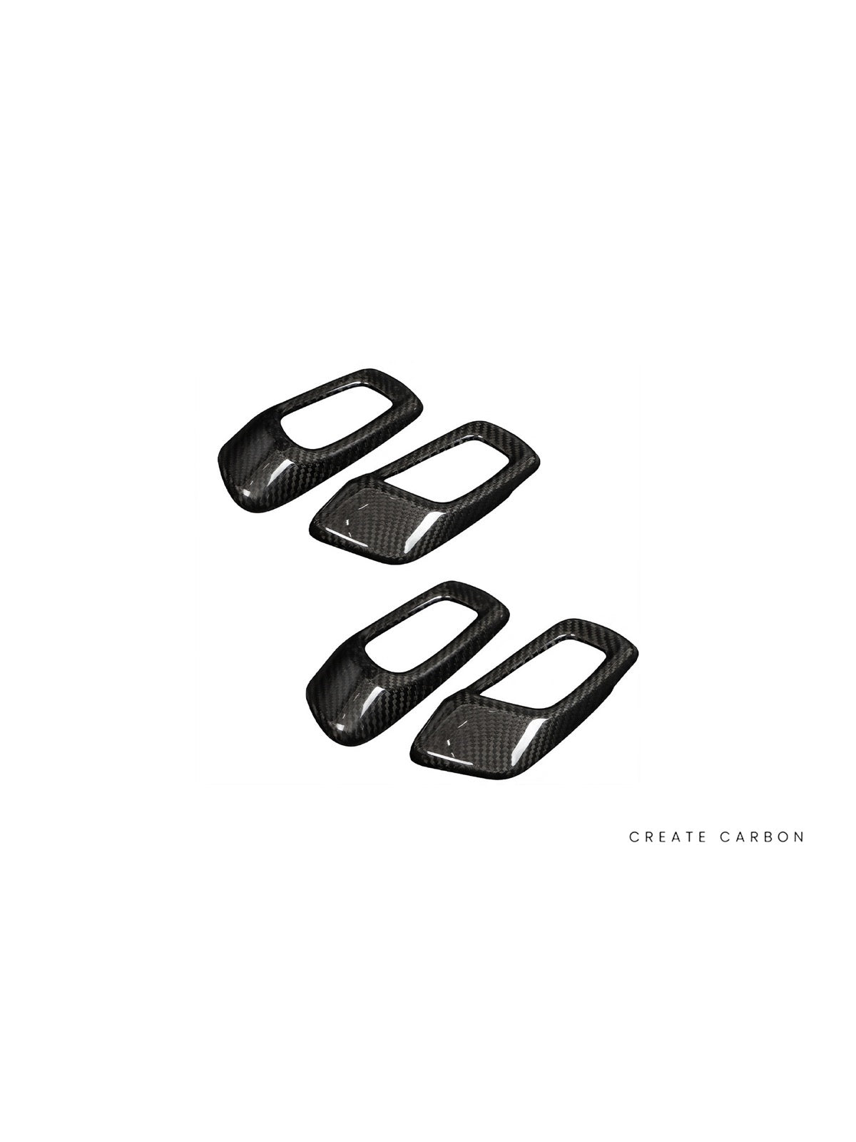 Inner Door Handle Covers, 4-Piece Set for Honda Civic Type R FL5 in dry carbon fiber
