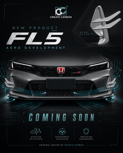 CREATE CARBON Dry Carbon Fiber Front Canard Set for Honda Civic Type R FL5 2023+｜Pre-Order