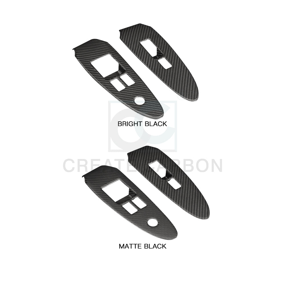 Create Carbon Dry Carbon Fiber Interior Door Window Lift Switch Panel Cover for Nissan Z RZ34