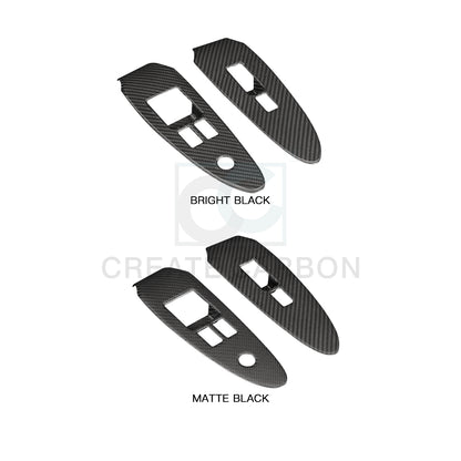 Create Carbon Dry Carbon Fiber Interior Door Window Lift Switch Panel Cover for Nissan Z RZ34