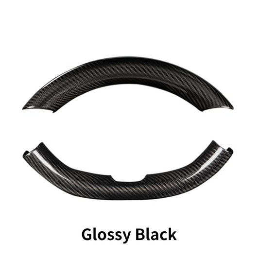 2pcs Dry Carbon Fiber Steering Wheel Cover for Tesla Model 3 Highland & Model Y