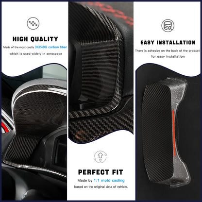 Create Carbon Dry Carbon Fiber Gauge Cluster Trim Cover for Honda Civic 11th Gen & Type R FL5