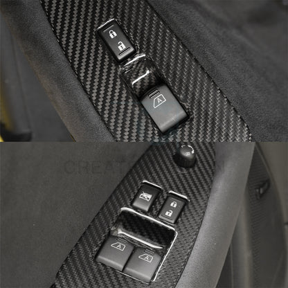 Create Carbon Dry Carbon Fiber Interior Door Window Lift Switch Panel Cover for Nissan Z RZ34