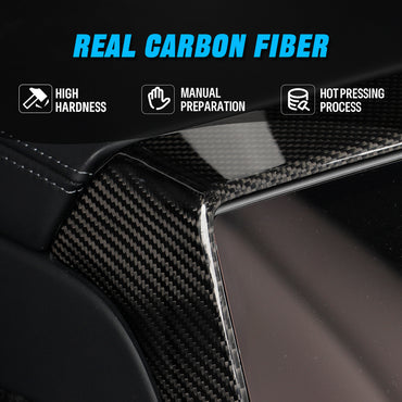 Carbon Fiber Rear Screen Frame Trim for Tesla Model 3 (2024+) & Model Y (2025+) | Highland & Juniper