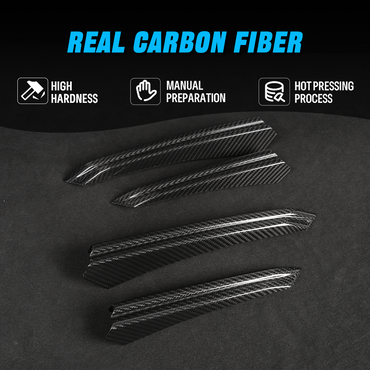 4PCS Dry Carbon Fiber Fog Light Panel Cover for Hyundai Elantra N 2024–2026 Front Bumper Trim (LHD)