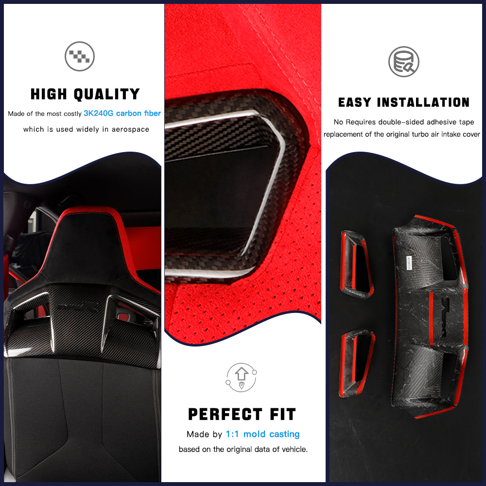 Create Carbon Dry Carbon Fiber Seat Back Trim Covers for Honda Civic 11th Gen & Type R FL5