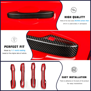 Premium Dry Carbon Fiber Door Handle Covers for 11th Gen Civic & Type R FL5 | Ultra-Thin Real Carbon Fiber Trim
