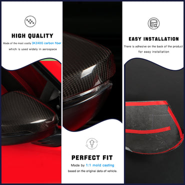 2pcs Real Carbon Fiber Side Mirror Cover Caps for Honda Civic 11th Gen FL5 Type R (2023-2026)