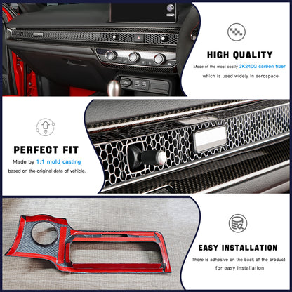 Create Carbon Dry Carbon Fiber Air Vent Frame Trim Kit for Honda Civic 11th Gen & Type R FL5 (RHD Only)