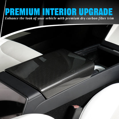 Carbon Fiber Center Console Armrest Cover for Tesla Model 3 (2024+) & Model Y (2025+) | Highland & Juniper