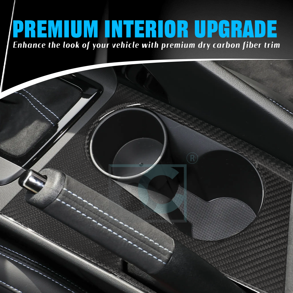 Create Carbon Dry Carbon Fiber Cup Holder Panel Cover for Hyundai Elantra N 2022+ (LHD)