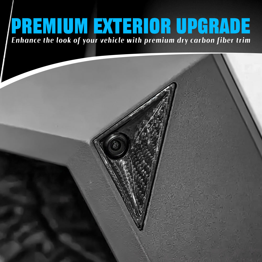 DRY Carbon Fiber Side Camera Covers for Tesla Cybertruck 2024-2026