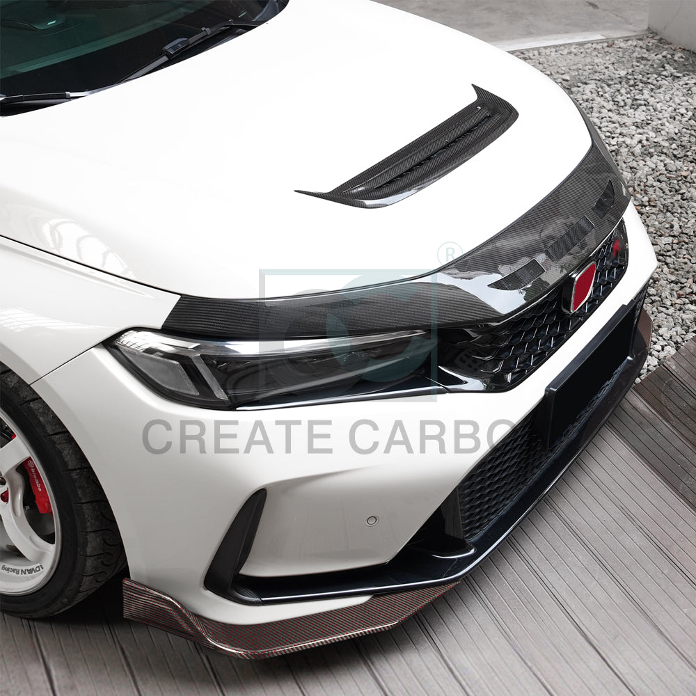Create Carbon Dry Carbon Fiber Front Bumper Lip 2PCS for Honda Civic Type R FL5 2023+