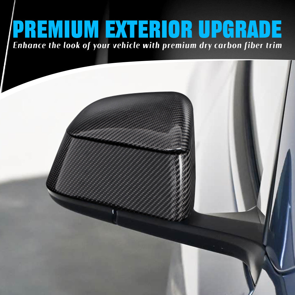 Create Carbon Dry Carbon Fiber Side Mirror Covers for Tesla Model Y Juniper 2025+ (Standard, Long Range & Performance)