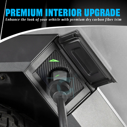 Dryvon Dry Carbon Fiber Charging Port Panel Cover Trim for Tesla Cybertruck 2024+ Exterior Charge Port Door Upgrade