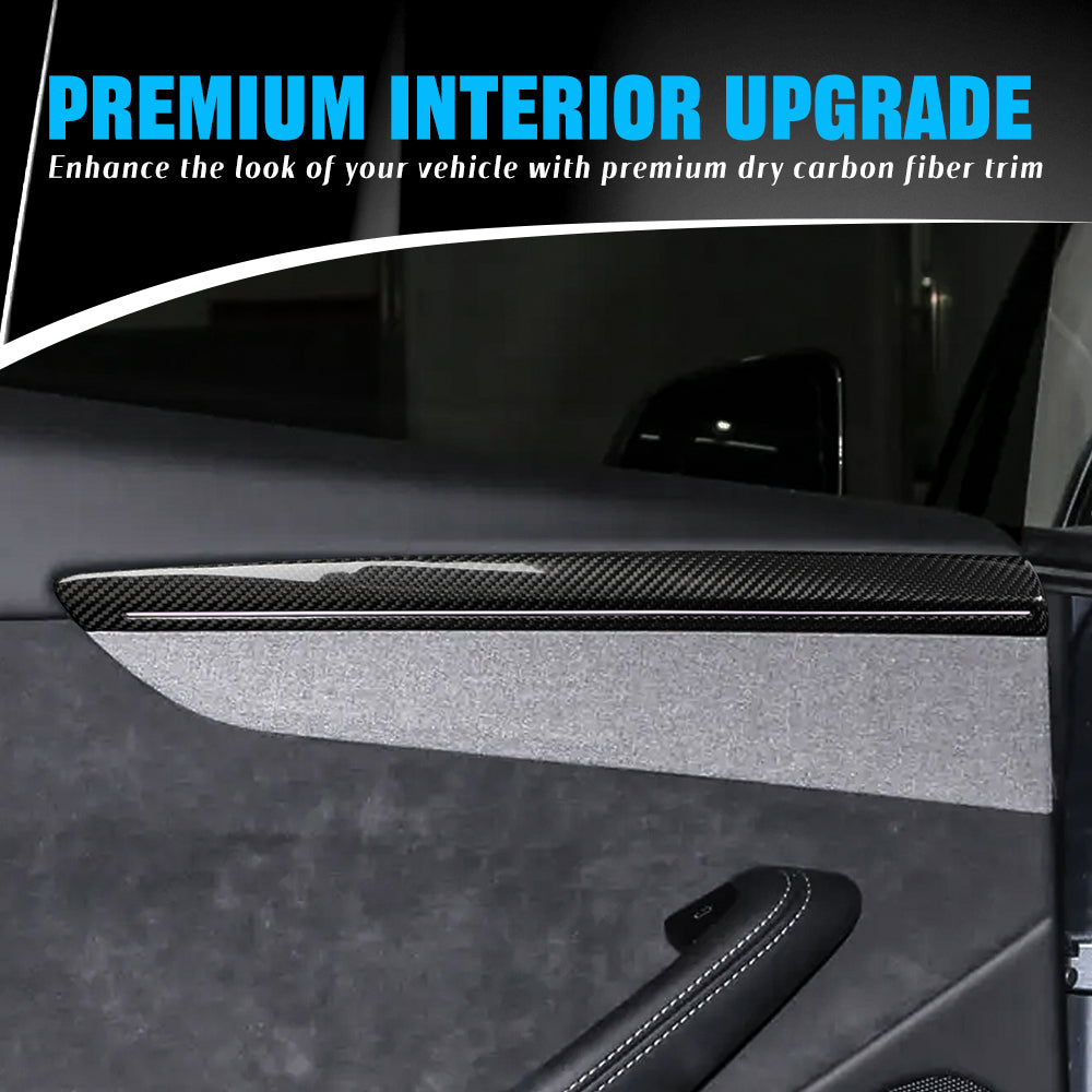 Dry Carbon Fiber Door Panel Trim Cover for Tesla Model Y (2025-2027+) | Standard, Premium, Performance | Juniper