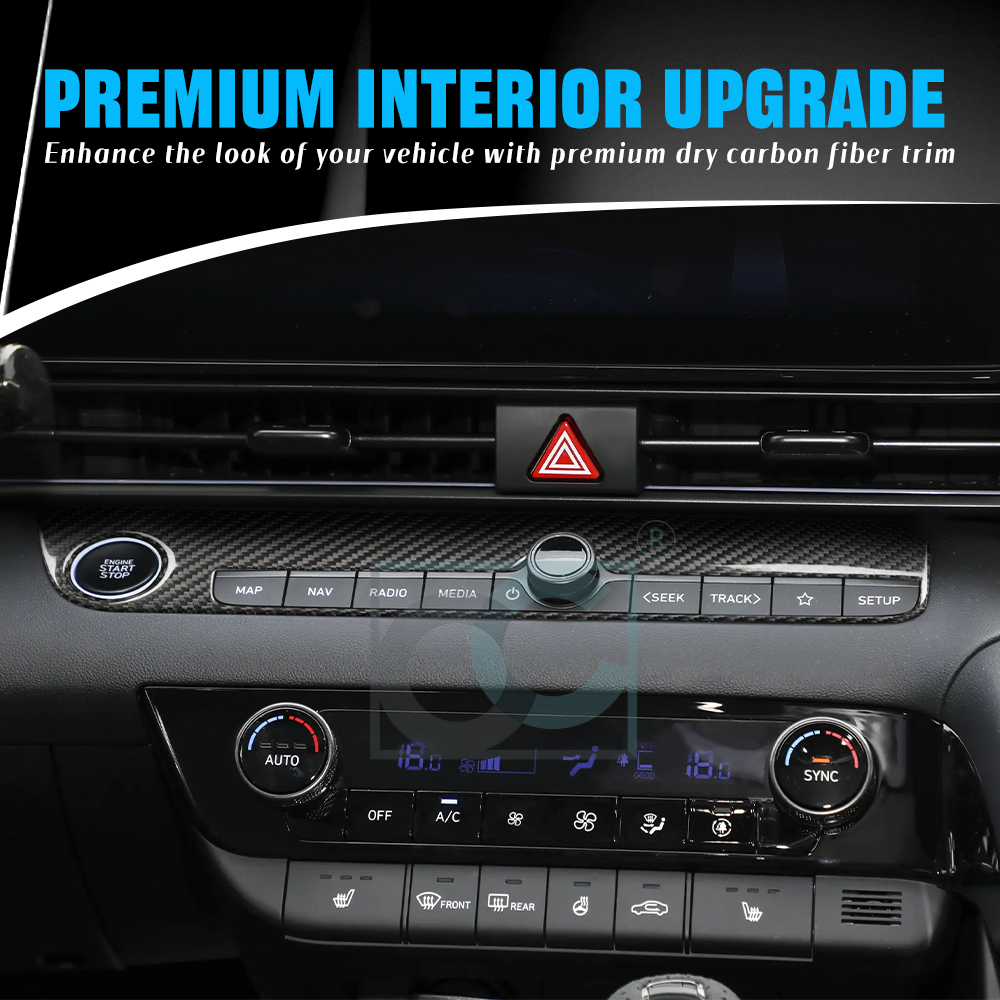 Create Carbon Dry Carbon Fiber Start Stop Button Trim for Hyundai Elantra N 2022+ (LHD)