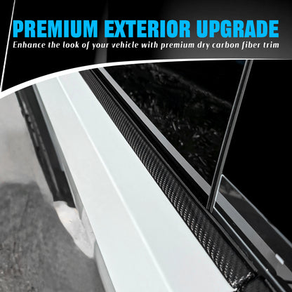 4pcs Dry Carbon Fiber Window Molding Trim Covers For Tesla Cybertruck 2024+