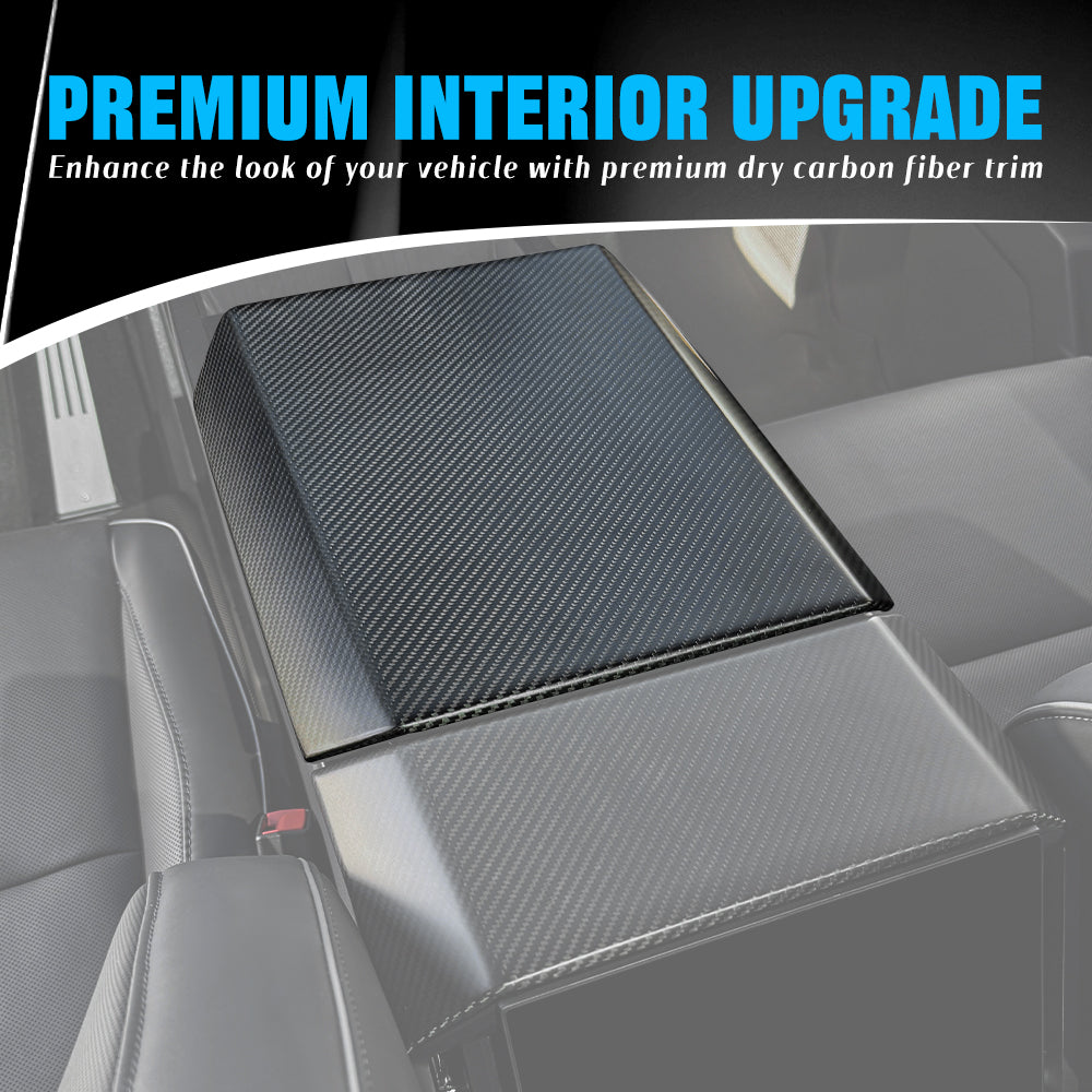 Carbon Fiber Center Console Armrest Box Panel Cover for Tesla Cybertruck 2024-2026