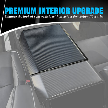 Carbon Fiber Center Console Armrest Box Panel Cover for Tesla Cybertruck 2024-2026