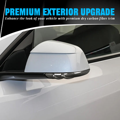 Premium Dry Carbon Fiber Side Mirror Strip Cover for Tesla Refreshed Model Y | Juniper