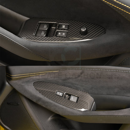 Create Carbon Dry Carbon Fiber Interior Door Window Lift Switch Panel Cover for Nissan Z RZ34