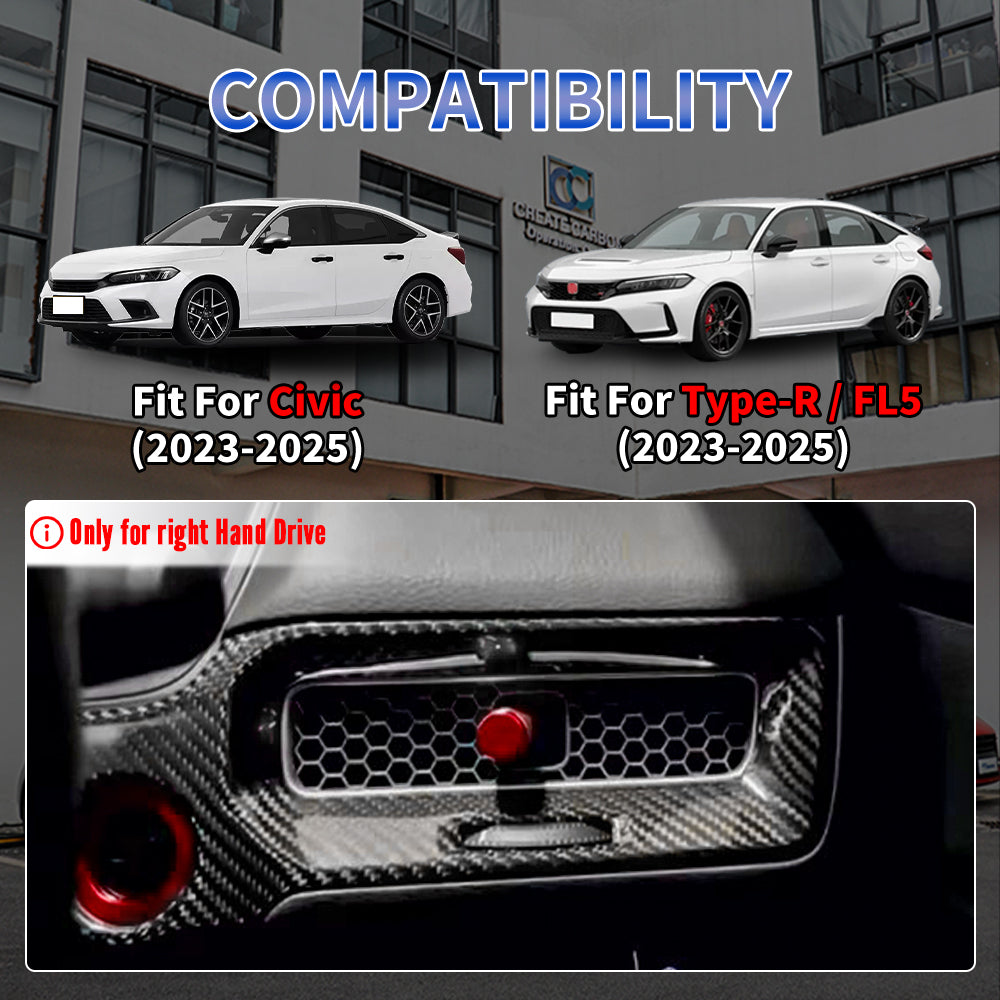 Create Carbon Dry Carbon Fiber Air Vent Frame Trim Kit for Honda Civic 11th Gen & Type R FL5 (RHD Only)