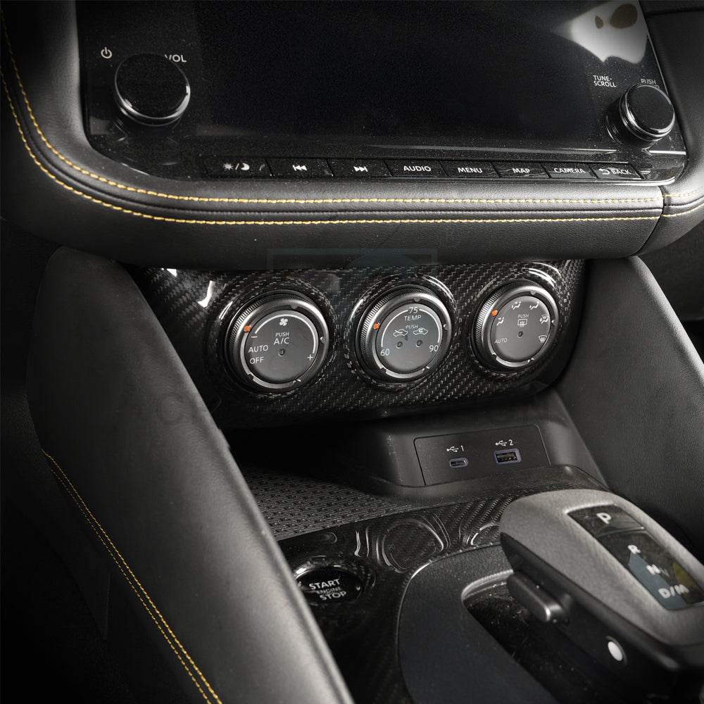 Create Carbon Dry Carbon Fiber AC Climate Control Air Vent Switch Panel Cover for Nissan Z RZ34 400Z Fairlady Z 2023-2026+