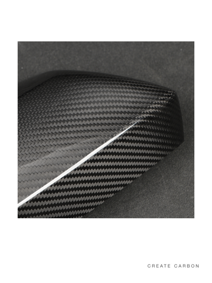 Toyota Corolla and GR Corolla dry carbon side mirror covers installed fitment view