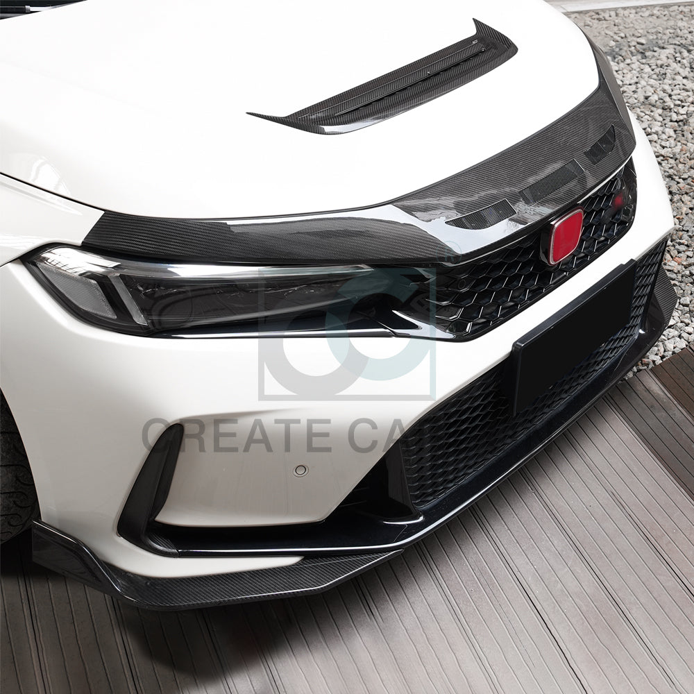 Create Carbon Dry Carbon Fiber Front Bumper Lip 2PCS for Honda Civic Type R FL5 2023+