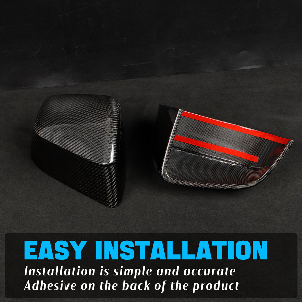 Create Carbon Dry Carbon Fiber Side Mirror Covers for Tesla Model Y Juniper 2025+ (Standard, Long Range & Performance)