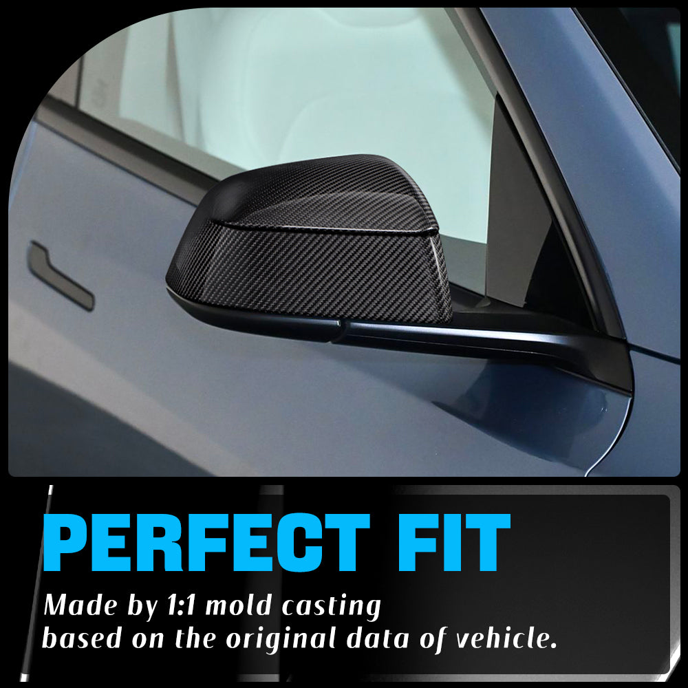 Create Carbon Dry Carbon Fiber Side Mirror Covers for Tesla Model Y Juniper 2025+ (Standard, Long Range & Performance)