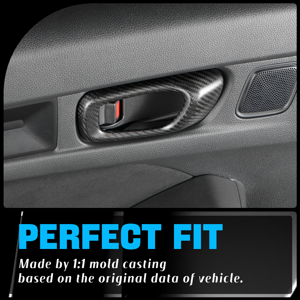 4pcs Dry Carbon Fiber Inner Door Handle Cover For Honda Civic Typer FL5 2023+