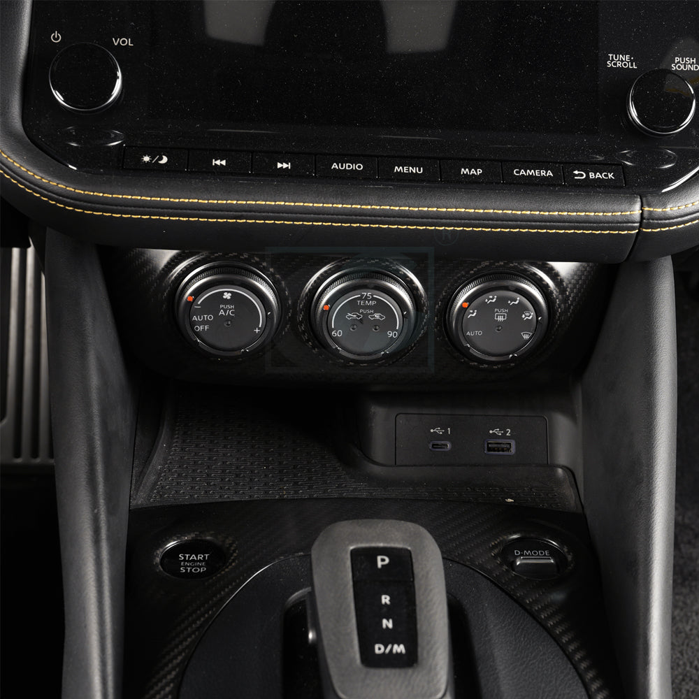 Create Carbon Dry Carbon Fiber AC Climate Control Air Vent Switch Panel Cover for Nissan Z RZ34 400Z Fairlady Z 2023-2026+