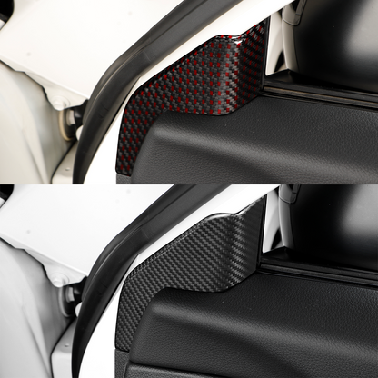 Create Carbon Dry Carbon Fiber Inner Door A Pillar Trim Cover for HONDA CIVIC Type R FL5 2022+