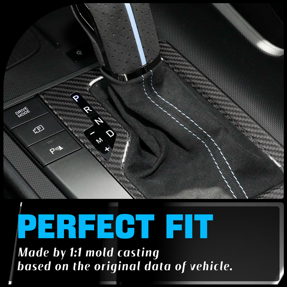 Dry Carbon Fiber Gear Shift Panel Cover for Hyundai Elantra N 2022+ (LHD)