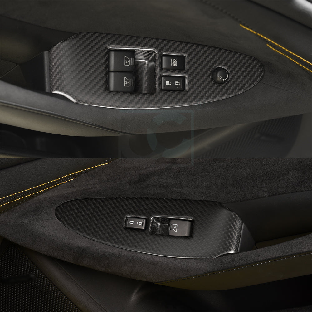 Create Carbon Dry Carbon Fiber Interior Door Window Lift Switch Panel Cover for Nissan Z RZ34
